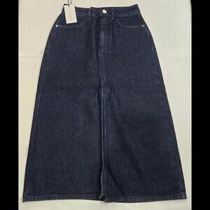 NWT WeWoreWhat Stylish Denim Midi Skirt New With Tags Size XS